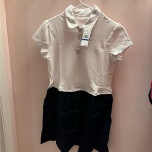 Nautica Kids Polo Dress in White and Blue